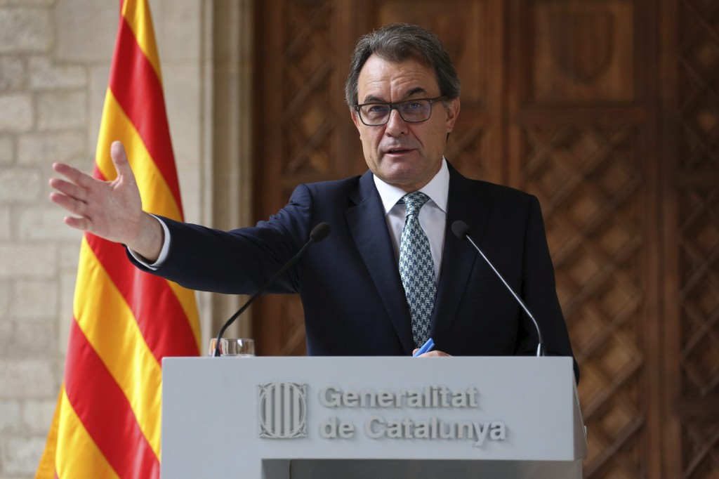 Artur Mas durante una comparecencia en el Palau de la Generalitat.