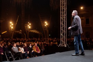 Barcelona, 6/12/2015: Juan Carlos Girauta exponiendo su discurso en un acto de Ciudadanos con Albert Ribera, en Nou Barris, Barcelona.