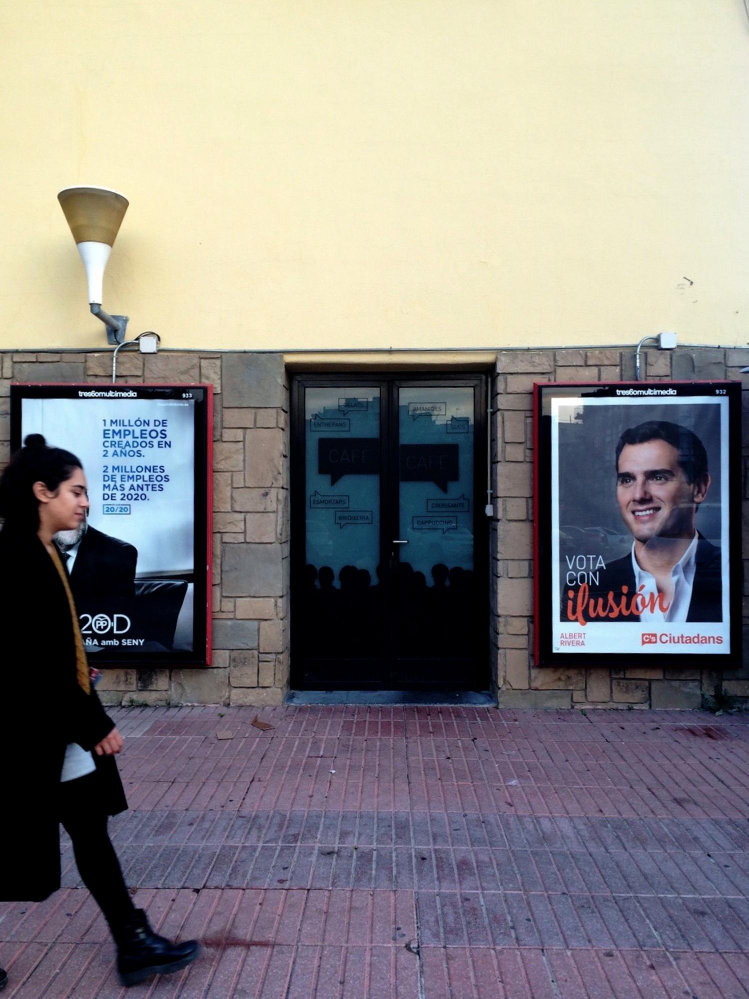 Barcelona (Granollers, 8/12/2015) Un cartel de Albert Rivera, candidato a la Presidencia de España por Ciudadanos, en Granollers. Autor: Mel Lopez.